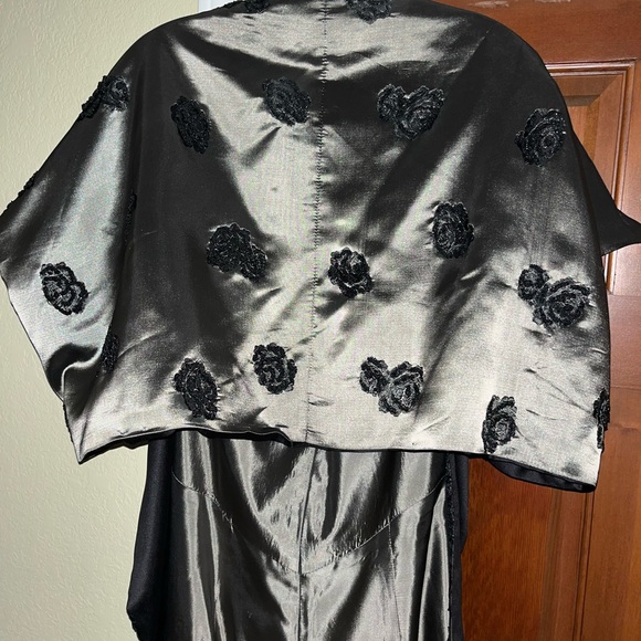 NWT Tom Barra Collection Elegant Long Dress Gown Metallic Taupe Pewter 4P Formal - Picture 5 of 14